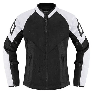 Icon Mesh AF2 CE Wmn White мотокуртка черная с белыми вставками