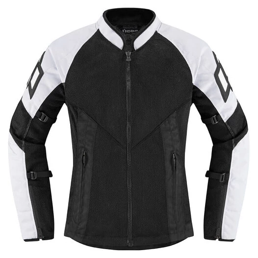 Icon Mesh AF2 CE Wmn White мотокуртка черная с белыми вставками (размер: m)