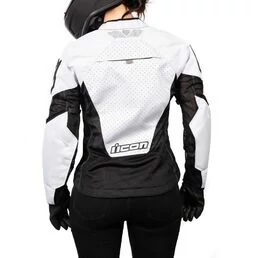 Icon Mesh AF2 CE Wmn White мотокуртка черная с белыми вставками