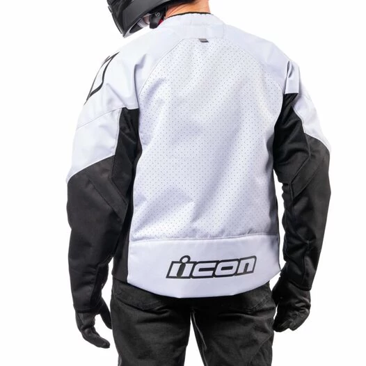 Icon Hooligan CE мотокуртка белая с черными вставками