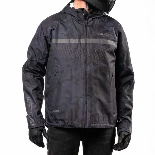 Icon PDX3 CE Dark Camo черная мотокуртка
