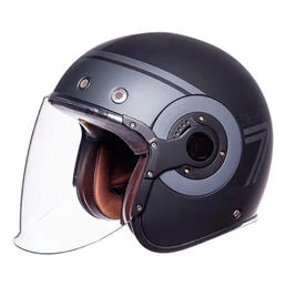 SMK Retro Seven Open Face Helmet Matt Black / Matt Grey