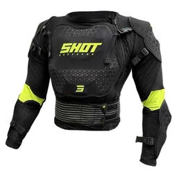 SHOT Optimal 2.0 Junior long sleeve protection T-shirt Black / neon yellow