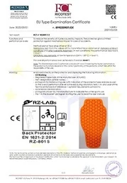 Защитная вставка спина для мотокуртки 23*42 см, Level 1 оранжевая
