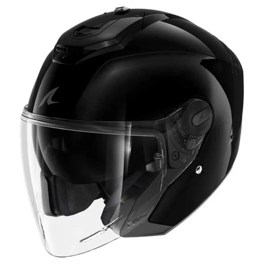 SHARK RS Jet Blank open face helmet Glossy Glossy Black