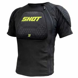 SHOT Airlight Junior short sleeve protection T-shirt Black / neon yellow