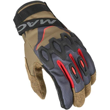 Macna Zairon Taupe Black Red Motorcycle мотоперчатки