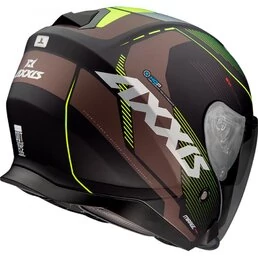 AXXIS OF504SV Mirage SV Vilage Fluor Yellow мотошлем открытый с желтыми полосами