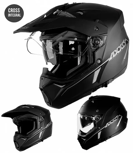 AXXIS MX803 Wolf DS Solid мотошлем дуалспорт черный матовый