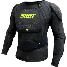 SHOT Airlight Junior long sleeve protection T-shirt Black / neon yellow