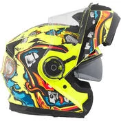 Modular Motorcycle Мотошлем BHR 836 Flip Up ZOMBIE Yellow