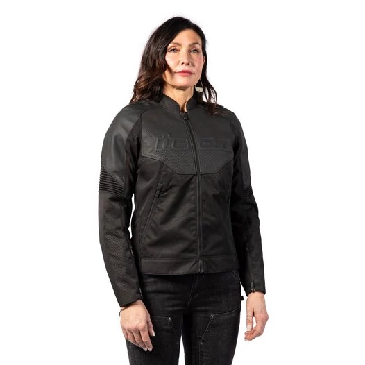 Icon Overlord 3 Wmn CE Leather Black мотокуртка черная женская