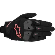 Alpinestars SP X 1 Leather Motorcycle мотоперчатки Black Fluorescent Red