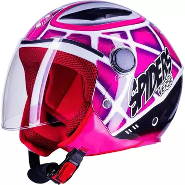 One Junior Spiderman Pink Motorcycle Jet Мотошлем