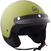 BHR 839 3 BUTTON Jet Motorcycle Мотошлем Matt Green