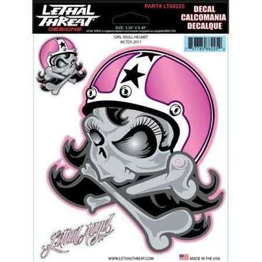 Наклейка Girl Skull Helmet 6 x 8
