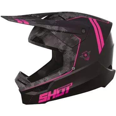 Moto Cross Enduro Мотошлем Shot FURIOUS Army Matt Pink