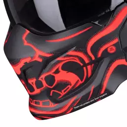 SCORPION Exo-Combat EVO helmet chinguard matt black / red