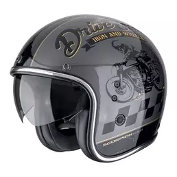 SCORPION Belfast EVO Drive Fast open face helmet Silver / Black / Gold (размер: xs)