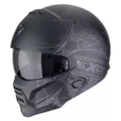 SCORPION EXO-Combat II Spiderweb convertible helmet Matt Black / Silver