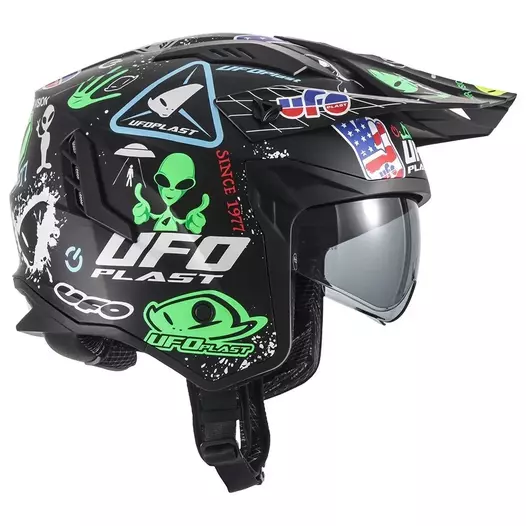 UFO Sheratan open face helmet graphic