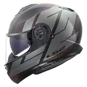 LS2 FF908 Strobe II Code modular helmet Серо-черный