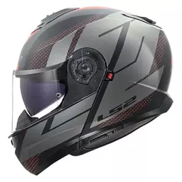 LS2 FF908 Strobe II Code modular helmet Серо-черный