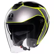 AGV Irides Davao E2206 open face helmet Black / Grey / Yellow fluo