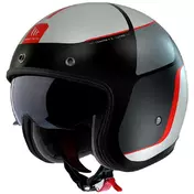 MT Helmets Le Mans 2 SV Luther open face helmet Silver / Red / Black