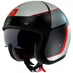 MT Helmets Le Mans 2 SV Luther open face helmet Silver / Red / Black