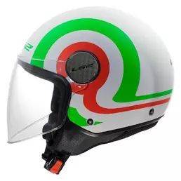 LS2 OF558 Sphere Lux II Urby open face helmet White / Green / Red