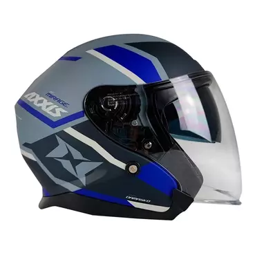 AXXIS OF504SV Mirage SV Damasko D7 open face helmet Синий