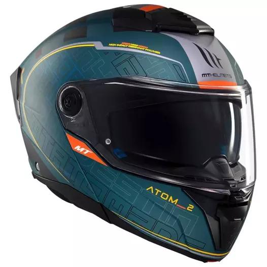 MT Helmets Atom 2 SV Destiny modular helmet Matt Petrol