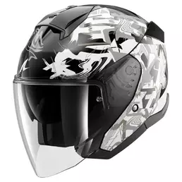SHARK Skwal Jet Pranz open face helmet black / white / gold (размер: xs)