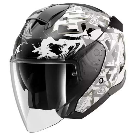 SHARK Skwal Jet Pranz open face helmet black / white / gold