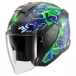 SHARK Skwal Jet Pranz open face helmet Black / Green / Blue