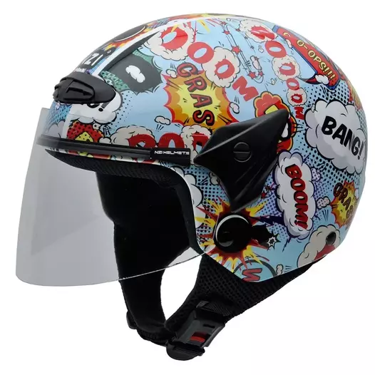 NZI Helix II Junior Open Face Helmet Glossy Boom