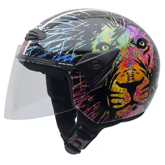 NZI Helix II Junior Open Face Helmet Glossy Lion