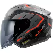 LS2 OF603 Infinity II Carbon Urus open face helmet Красный