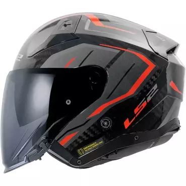 LS2 OF603 Infinity II Carbon Urus open face helmet Красный