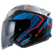 LS2 OF603 Infinity II Carbon Urus open face helmet Красно-синий