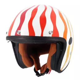 HELSTONS Flower open face helmet White / Orange / Red