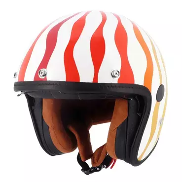 HELSTONS Flower open face helmet White / Orange / Red