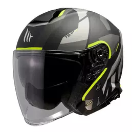 MT Helmets Thunder 3 SV Jet Cooper open face helmet Matt Fluo Yellow