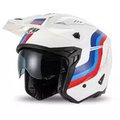 UFO Sheratan open face helmet white / red / blue