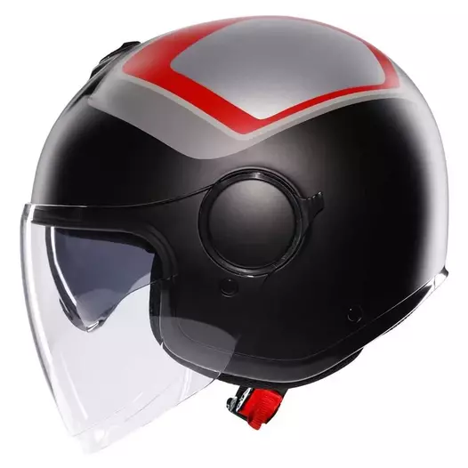 AGV Eteres Scaglieri E2206 open face helmet Matt Grey / Red