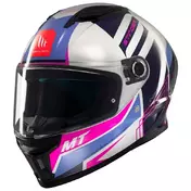 MT Helmets Stinger 2 Tron full face helmet Белый / розовый