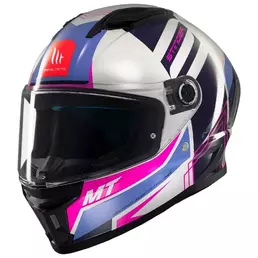MT Helmets Stinger 2 Tron full face helmet Белый / розовый