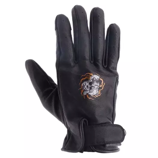 HELSTONS Tiger perforated leather gloves Черный (размер: 8)