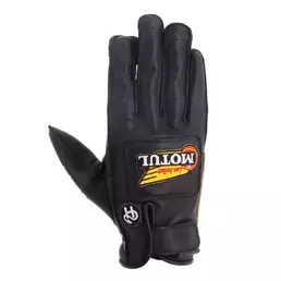 HELSTONS Motul Petrol leather gloves Черный